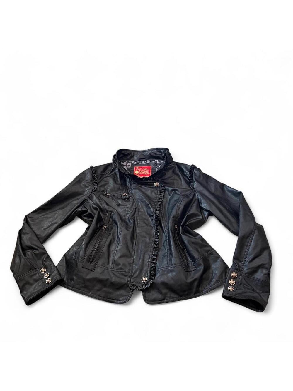 Apple Bottoms Black Faux Leather Moto Jacket 🖤🍎